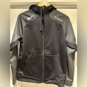 NIKE Jack Daniel’s, NBA Embroidered Full Zip Hooded Sweatshirt Jacket, Black